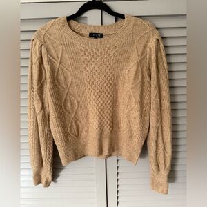 STATE Women's Beige Cable Knit Sweater Size: Small
